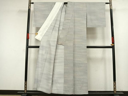 平和屋着物▽上質な小紋 単衣 霞文 正絹 逸品 AAAW1332fy