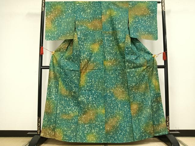 平和屋着物▽上質な紬 単衣 霞文 正絹 逸品 未使用 AAAW1338fy