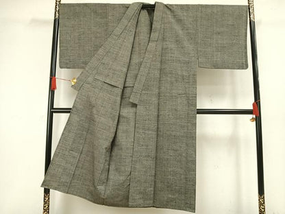 平和屋着物▽男性　単衣　紬　霞文　正絹　逸品　AAAW1343fy