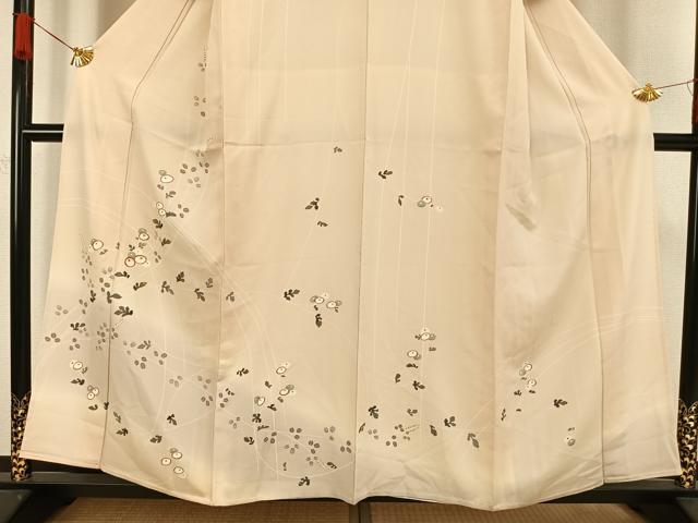平和屋着物▽訪問着 単衣 刺繍 中国三大刺繍 相良刺繍 草花文 金糸 正絹 逸品 AAAW1348fy