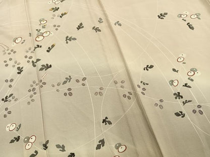 平和屋着物▽訪問着 単衣 刺繍 中国三大刺繍 相良刺繍 草花文 金糸 正絹 逸品 AAAW1348fy