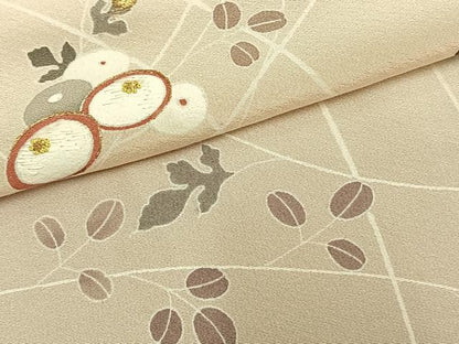 平和屋着物▽訪問着 単衣 刺繍 中国三大刺繍 相良刺繍 草花文 金糸 正絹 逸品 AAAW1348fy