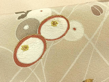 平和屋着物▽訪問着 単衣 刺繍 中国三大刺繍 相良刺繍 草花文 金糸 正絹 逸品 AAAW1348fy