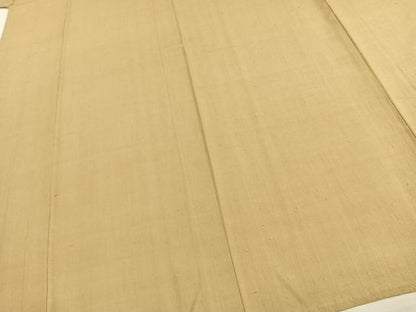 平和屋着物▽上質な紬 単衣 色無地 枯色 正絹 逸品 AAAW1355fy
