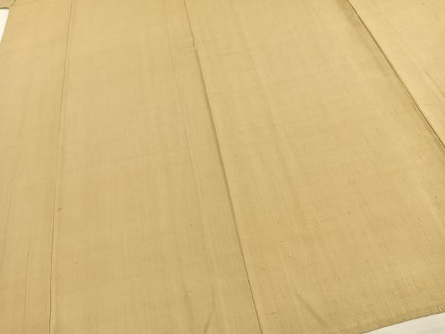 平和屋着物▽上質な紬 単衣 色無地 枯色 正絹 逸品 AAAW1355fy