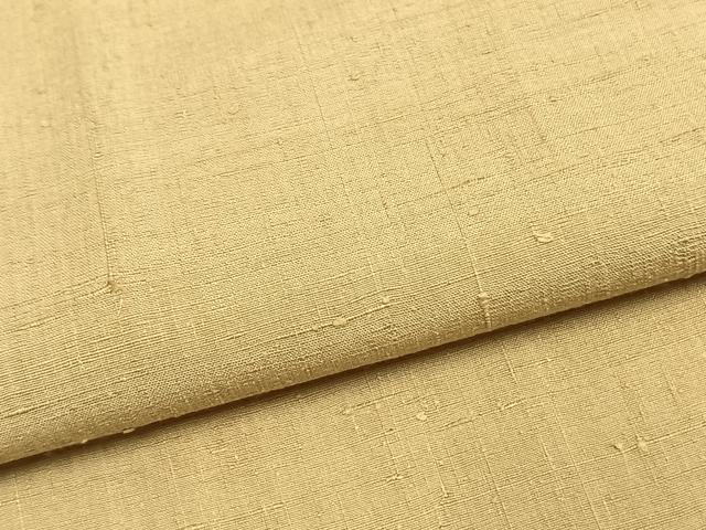 平和屋着物▽上質な紬 単衣 色無地 枯色 正絹 逸品 AAAW1355fy