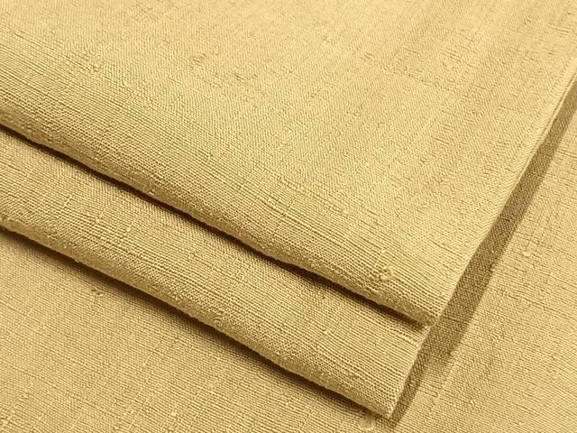 平和屋着物▽上質な紬 単衣 色無地 枯色 正絹 逸品 AAAW1355fy