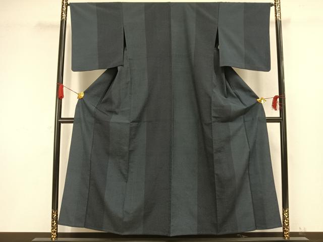 平和屋着物▽本塩沢 単衣 110亀甲 十字絣 正絹 逸品 AAAW1356fy