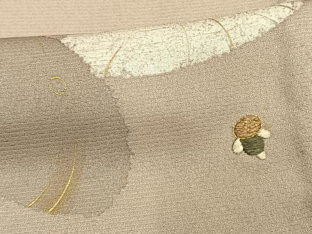 平和屋着物▽訪問着 単衣 駒刺繍 人物文 金糸 金彩 正絹 逸品 AAAW1358fy