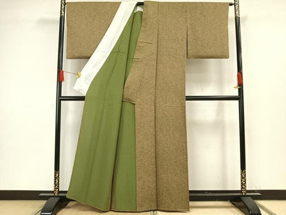 平和屋着物▽上質な小紋 単衣 霞文 正絹 逸品 AAAW1362fy