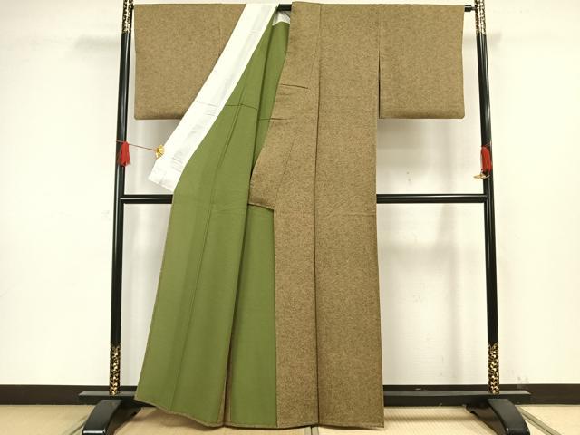 平和屋着物▽上質な小紋 単衣 霞文 正絹 逸品 AAAW1362fy