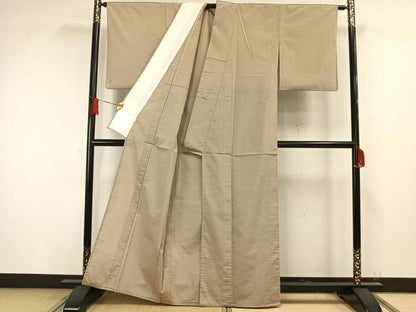 平和屋着物▽上質な紬 単衣 吉野間道 正絹 逸品 AAAW1363fy
