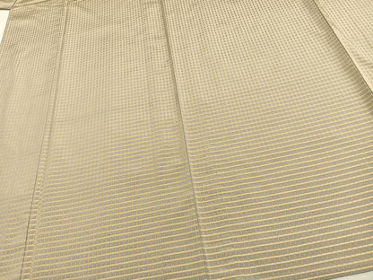 平和屋着物▽上質な紬 単衣 吉野間道 正絹 逸品 AAAW1363fy