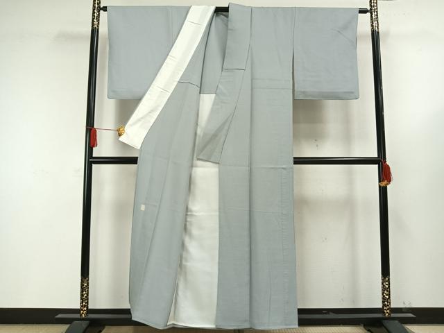 平和屋着物▽上質な色無地 単衣 作家物 草木染 月白色 正絹 逸品 AAAW1368fy