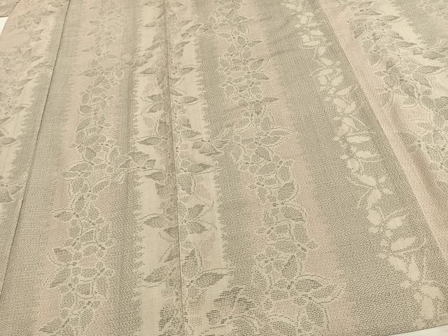 平和屋着物▽結城紬 単衣 100亀甲 舞蝶間道 正絹 逸品 AAAW1372fy