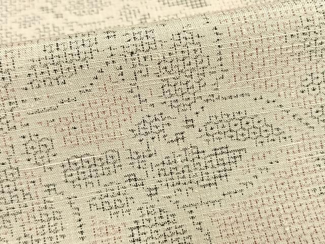 平和屋着物▽結城紬 単衣 100亀甲 舞蝶間道 正絹 逸品 AAAW1372fy