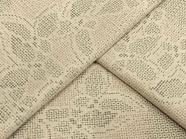 平和屋着物▽結城紬 単衣 100亀甲 舞蝶間道 正絹 逸品 AAAW1372fy