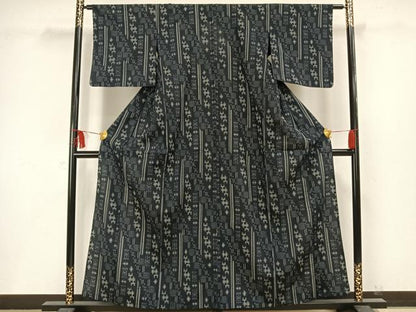平和屋着物▽訪問着 単衣 幾何学文様 正絹 逸品 AAAW1373fy
