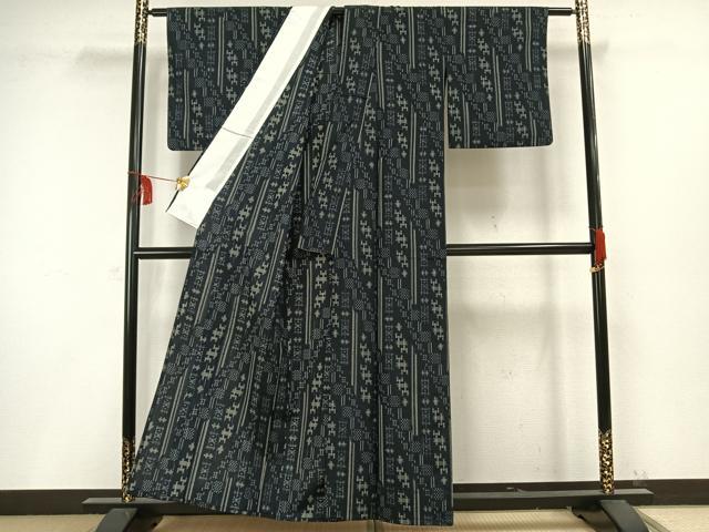 平和屋着物▽訪問着 単衣 幾何学文様 正絹 逸品 AAAW1373fy