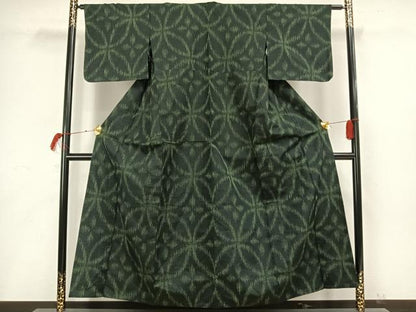 平和屋着物▽訪問着 単衣 割付き文 黒地 正絹 逸品 AAAW1380fy