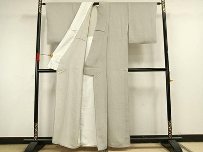 平和屋着物▽上質な小紋 単衣 箔散らし文 鬼しぼ縮緬 正絹 逸品 AAAW1387fy