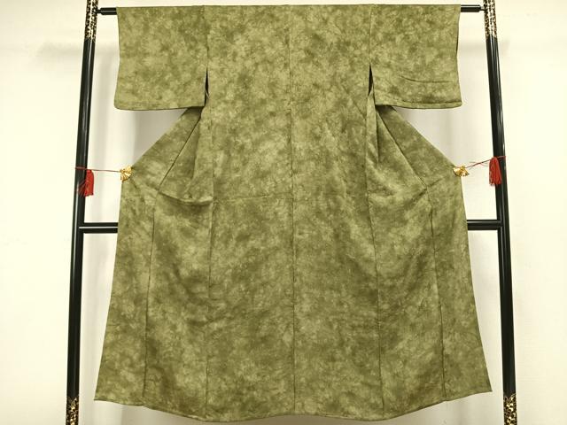 平和屋着物▽上質な小紋 単衣 地紋起こし 花尽くし 正絹 逸品 AAAW1391fy