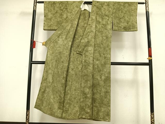 平和屋着物▽上質な小紋 単衣 地紋起こし 花尽くし 正絹 逸品 AAAW1391fy