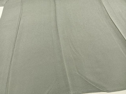 平和屋着物▽上質な色無地　単衣　灰青色　鬼しぼ縮緬　正絹　逸品　AAAW1392fy