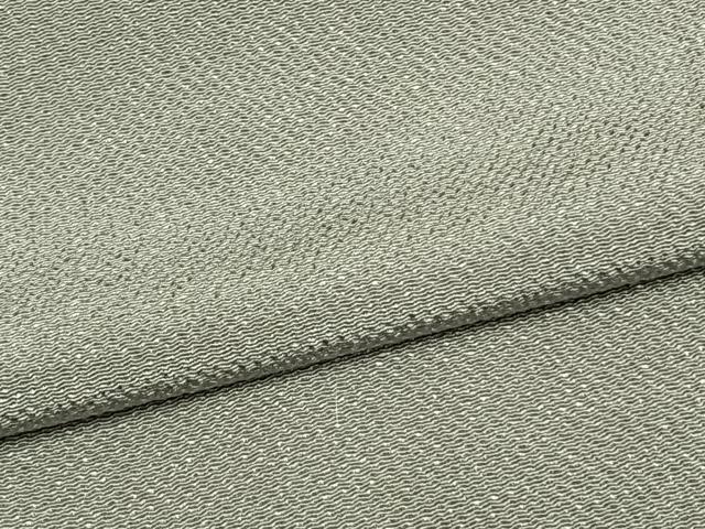 平和屋着物▽上質な色無地　単衣　灰青色　鬼しぼ縮緬　正絹　逸品　AAAW1392fy