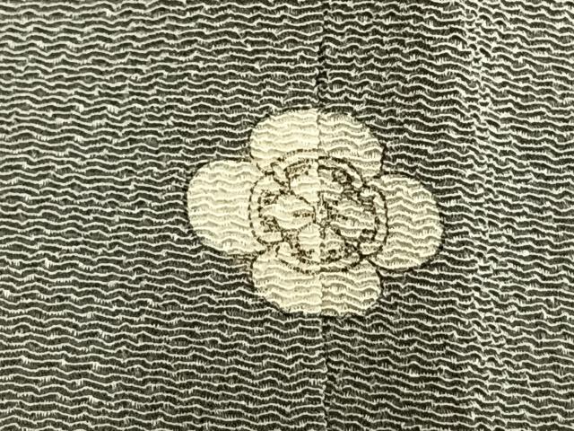 平和屋着物▽上質な色無地　単衣　灰青色　鬼しぼ縮緬　正絹　逸品　AAAW1392fy