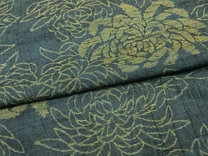 平和屋着物▽上質な小紋　単衣　草花文　逸品　AAAW1393fy