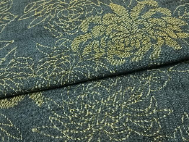 平和屋着物▽上質な小紋　単衣　草花文　逸品　AAAW1393fy