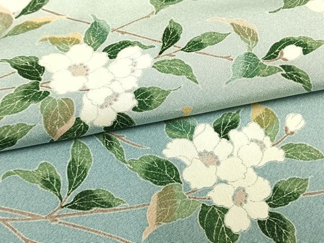 平和屋着物▽訪問着　単衣　友禅　枝花文　暈し染め　正絹　逸品　AAAW1397fy