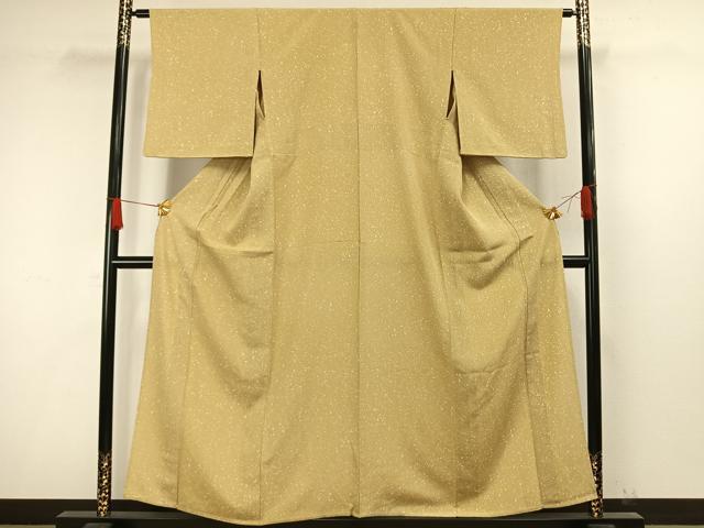 平和屋着物▽上質な小紋 単衣 あられ文 正絹 逸品 AAAW1399fy