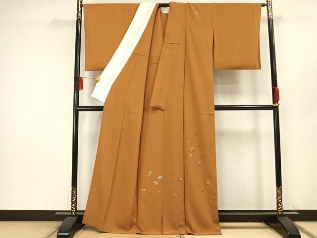 平和屋着物▽訪問着　単衣　総刺繍　宝尽くし文様　金糸　正絹　逸品　AAAW1400fy