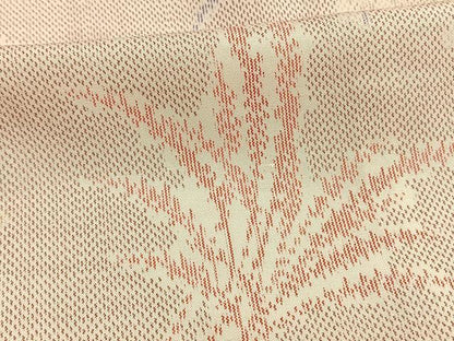 平和屋着物▽上質な紬 単衣 草花文 正絹 逸品 AAAW1404fy