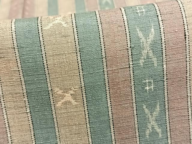 平和屋着物▽上質な紬 単衣 縞 正絹 逸品 AAAW1407fy