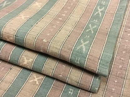 平和屋着物▽上質な紬 単衣 縞 正絹 逸品 AAAW1407fy
