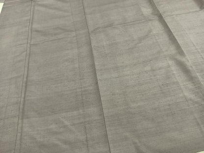 平和屋着物▽上質な紬　単衣　色無地　牡丹鼠色　正絹　逸品　AAAW1415fy