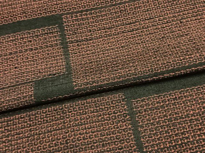 平和屋着物▽結城紬 単衣 80亀甲 色紙文 正絹 逸品 AAAW1417fy