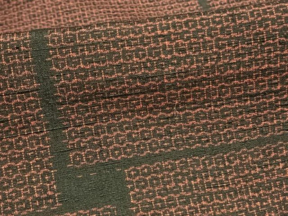 平和屋着物▽結城紬 単衣 80亀甲 色紙文 正絹 逸品 AAAW1417fy