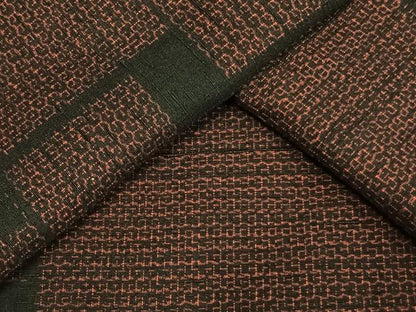 平和屋着物▽結城紬 単衣 80亀甲 色紙文 正絹 逸品 AAAW1417fy
