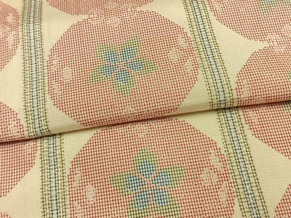 平和屋着物▽上質な紬 単衣 花丸文 正絹 逸品 AAAW1420fy