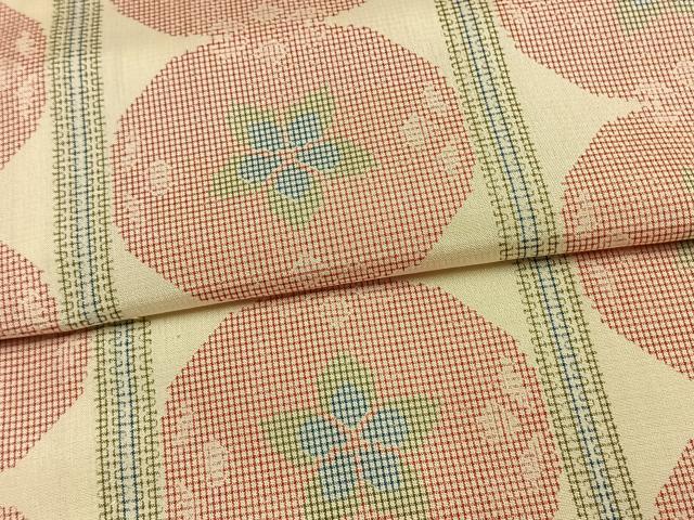 平和屋着物▽上質な紬 単衣 花丸文 正絹 逸品 AAAW1420fy