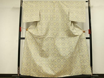 平和屋着物▽本場大島紬 単衣 花菱文 正絹 逸品 AAAW1422fy
