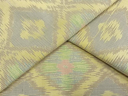 平和屋着物▽本場大島紬 単衣 花菱文 正絹 逸品 AAAW1422fy