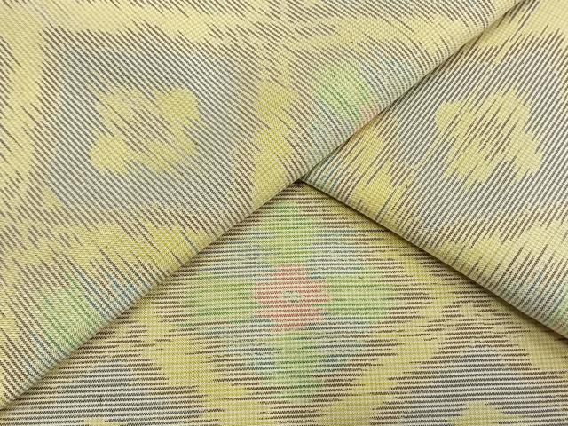 平和屋着物▽本場大島紬 単衣 花菱文 正絹 逸品 AAAW1422fy