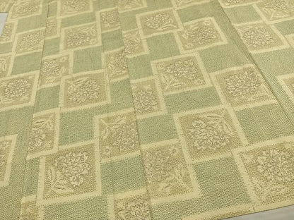 平和屋着物▽上質な紬 単衣 色紙花文 正絹 逸品 AAAW1424fy