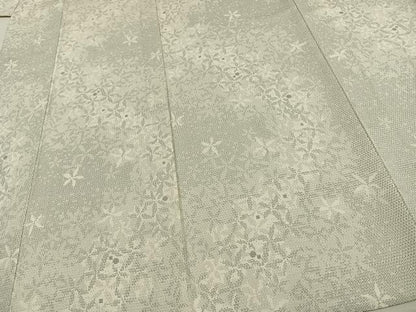 平和屋着物▽本塩沢　単衣　110亀甲　舞花文　正絹　逸品　AAAW1428fy