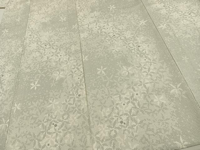 平和屋着物▽本塩沢　単衣　110亀甲　舞花文　正絹　逸品　AAAW1428fy
